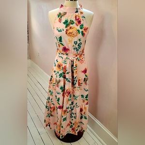 Sundayup Pink Floral Midi Dress NWT